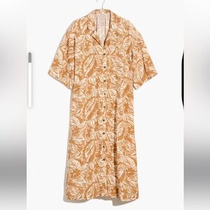 Madewell Lightspun Button-Down Midi Dress/cover up  size L